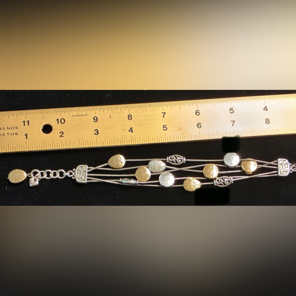 Brighton EUC Deco Gold Silver, Gold Multi-strand Bracelet w/ silver & gold-tone - Picture 8 of 11